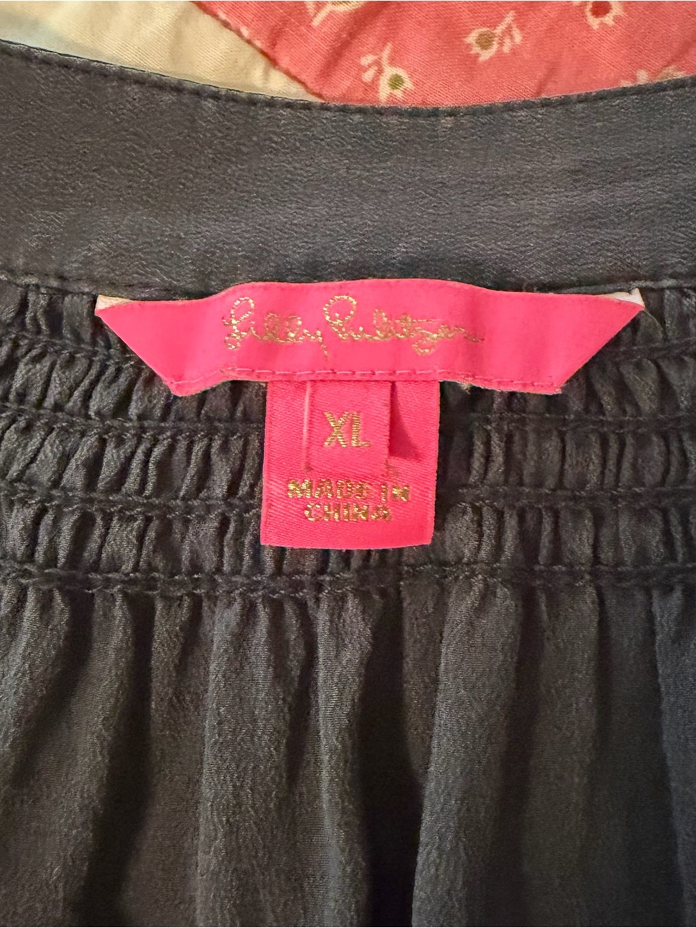 Lilly Pulitzer Black Long-Sleeve Henley Blouse - Picture 7 of 9